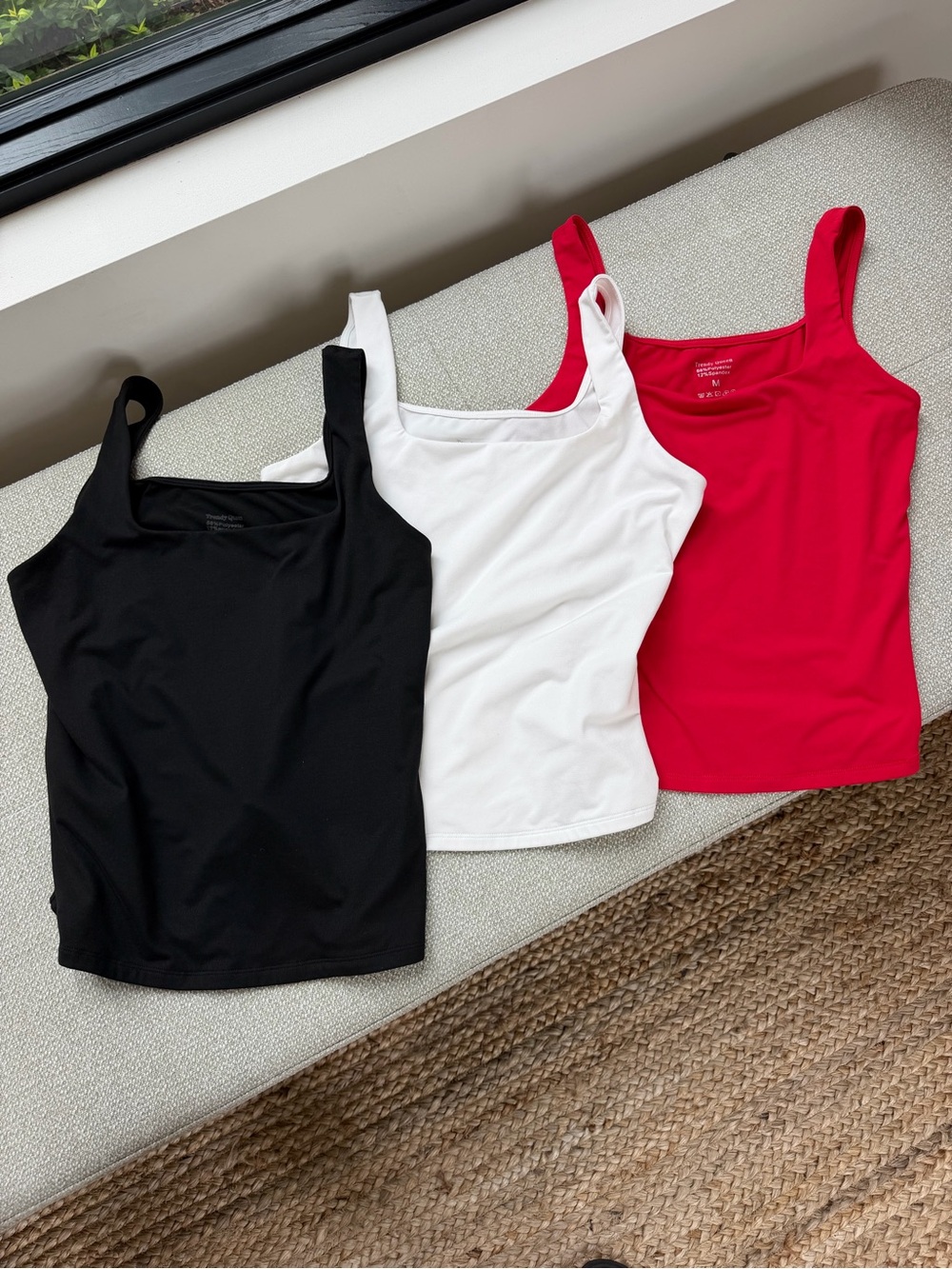 Everyday Scoop Tank Top - Black, White & Red